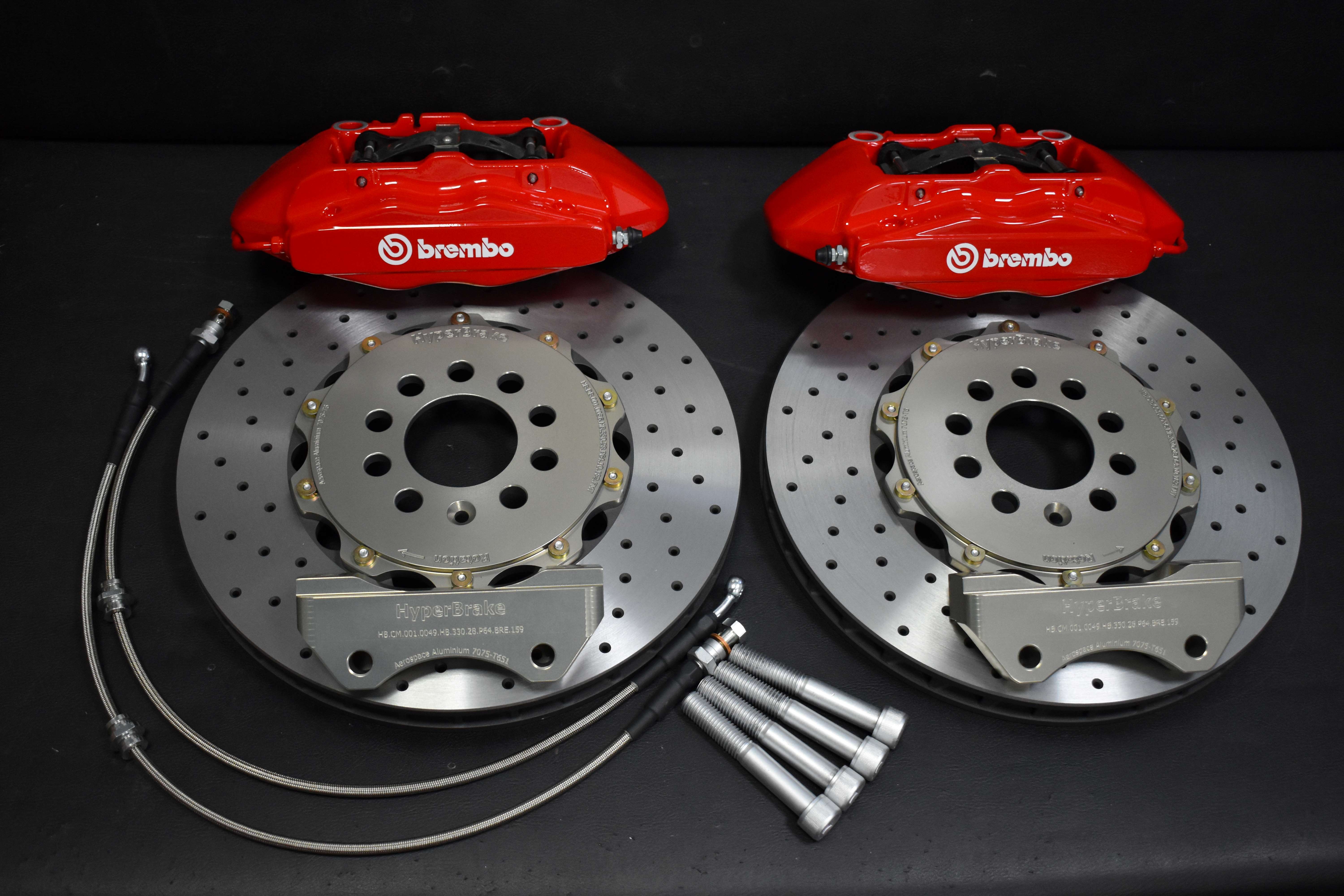 HyperBrake Motorsport Front 4pot Big Brake Kit without calipers for Audi TT QUATTRO MK1 (8N) for Brembo calipers from Alfa Romeo 159 TBi/Renault Megane RS and 2-Piece Full Floating Brake Rotors 330x28mm - Image 2